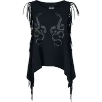 Rock Rebel by EMP Top de - Haut à Franges - S - XL - pour Femme - noir - Taille M