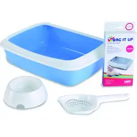 Savic Kit de litière pour chatons Iriz Starter Set Bleu/Blanc