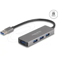 DeLOCK 4 Port 63171 Hub Argenté