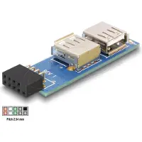 DeLOCK Adaptateur de câble de carte mère 9 broches vers 2x USB 2.0 High Spe