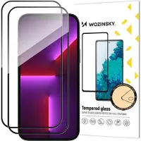 Wozinsky 2pcs Full Screen Tempered Glass with Frame Case Friendly Full Glue iPhone 15 Plus - Black