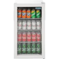Polar Réfrigérateur à canettes porte vitrée blanc 88 litres | 82,5x43x48cm