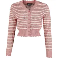 Voodoo Vixen Gilets & Ponchos Rockabilly de - Gilet Rayé - XS - XXL - pour Femme - rose/blanc - Taille M