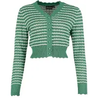 Voodoo Vixen Gilets & Ponchos Rockabilly de Voodoo Vixen - Gilet Rayé - M - XXL - pour Femme - vert/blanc - Taille M