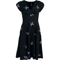 Voodoo Vixen Robe mi-longue Rockabilly de - Lavande - Robe Évasée - XS - XXL - pour Femme - noir - Taille XS