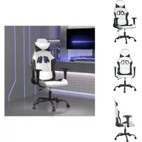 vidaXL Chaise de jeu blanc et noir similicuir