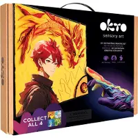 Okto Set de peinture 3D avec argile légère, 29 x 29 cm, Manga - Feu,