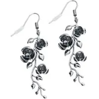 Gothicana by EMP Boucles d'oreilles Gothic de - Roses - pour Femme - couleur argent - Taille Standard