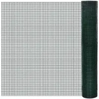 vidaXL Clôture en fil de fer pour poules Galvanisé avec revêtement PVC 10x1 m Vert