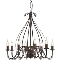 QAZQA Lustre classique brun rouille à 8 lumières - Giuseppe