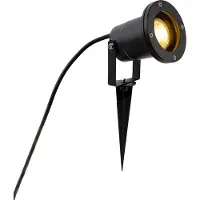 QAZQA Spot intelligent moderne noir avec cordon et prise 200cm avec WiFi GU10 IP65 - Basic