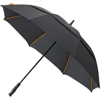 Falcone Hommes, Parapluie, Luxury Golf Umbrella - Glasfiber Ribs - 130 cm - Black, Noir