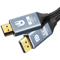 Drivv. Câble Premium Displayport vers HDMI - 4K 60hz - Nylon - 3 mètres - Gris