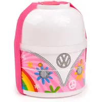 Puckator Volkswagen VW T1 Bulli Summer Love Gestapelte Runde Bento Box Lunchbox mit 3 Fächern