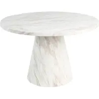 Beliani Table De Repas Mere Marbre Blanc 120 Cm 120 Cm