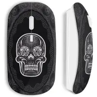 MANIACASE Souris sans fil - Design Tête de mort - Noir - USB wifi - Compatible Mac et PC