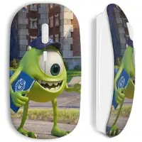 MANIACASE Souris sans fil - - Monstre et Compagnie - Blanc - Clé USB incluse - Compatible Mac et PC