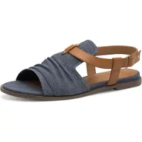 Tamaris Sandales bleu denim / cognac