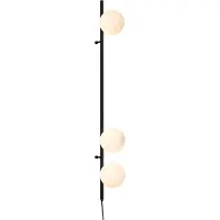 QAZQA Applique murale design noire avec verre mat 3 lumières - Vertical