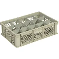 HorecaTraders Caisse en plastique beige | L60xL40xH17 cm | MAX. hauteur des verres 1,35 cm | 4 tailles