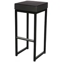 HorecaTraders Tabouret de bar Kubo Bar | Acier/Cuir artificiel | Noir | 2 pièces
