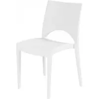 HorecaTraders Chaise empilable June | Polypropylène | Blanc | 4 pièces