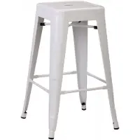 HorecaTraders Tabouret de bar empilable Tolix | Acier | Blanc | 4 pièces
