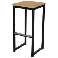 HorecaTraders Tabouret de bar Kubo Bar | Acier | Noir/Bambou | 2 pièces