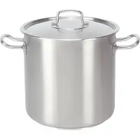 HorecaTraders Casserole haute en acier inoxydable | Ø35cm | 33,6 L | gaz, induction, céramique