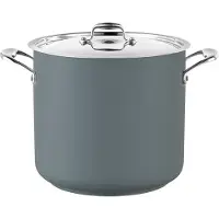 HorecaTraders Casserole haute en acier inoxydable | Ø24cm | 8,7 L | Gris | gaz, électrique, céramique