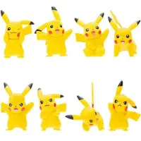 Jazwares Figurines vinyles Pokémon Battle Feature Set de 8 Pikachu 5 cm