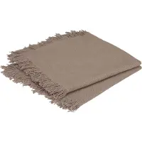 Atmosphera Serviette De Table À Franges X 2 Coton Gris 40x40 Cm