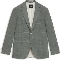BOSS Blazer Regular en laine mélangée à carreaux
