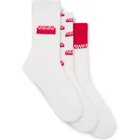 HUGO Lot de trois paires de chaussettes mi-hautes à logos revisités