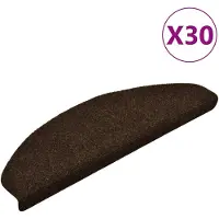 vidaXL Tapis d'escalier auto-adhésifs 30 pièces 65 x 21 x 4 cm Marron Demi-rond Grand