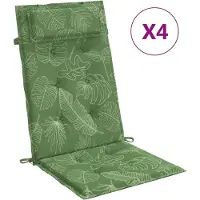 vidaXL Coussins de chaise à dossier haut lot de 4 modèle de feuille