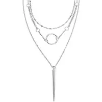 Rock Rebel by EMP Collier de - Big Spike - pour Femme - couleur argent - Taille Standard