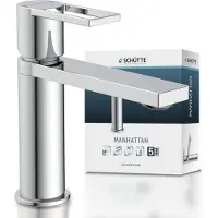 Schutte Robinet salle de bain MANHATTAN Robinet de lavabo chromé Mitigeur 33010