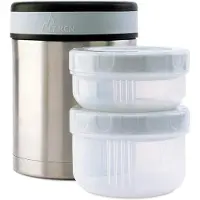 Laken Food And Cover 1l Thermal Bottle Clair,Argenté