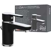 Eisl Robinet salle de bain DIZIANI Robinet de lavabo noir mat chromé Mitigeur NI075DINBCR