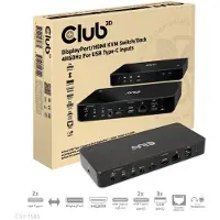 Club 3D CLUB3D CSV-1585 commutateur écran, clavier et souris Noir