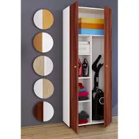 Hioshop Armoire à balais en bois Armoire à aspirateur Armoire de ménage Vandol K Armoire à balais en bois Armoire à aspirateur Armoire de ménage Vandol K