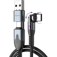 Statik PowerPivot Pro Nylon tressé USB-C vers USB-C, 1 m Noir