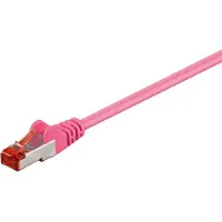 Goobay Câble patch CAT 6, S/FTP (PiMF), magenta, 15 m - Conducteur en cuivre (CU), gaine sans halogène (LSZH)