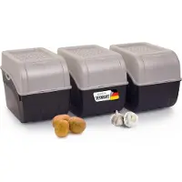 Novaliv 3x Grand 9l nacré Boîte à pommes de terre Stockage de pommes de terre Tête de pomme de terre Sac à pommes de terre