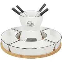 Cook Concept Fondue Cook Concept Coffret fondue avec support en bambou Fondue party