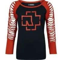 Rammstein T-shirt manches longues de - Rotes Licht - M - 3XL - pour Femme - noir/rouge - Taille M