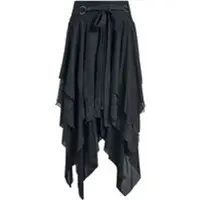 Gothicana by EMP Jupe mi-longue Gothic de - Jupe Asymétrique - M - XXL - pour Femme - noir - Taille XXL