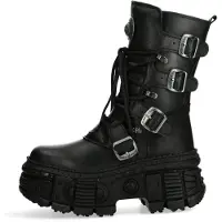New rock Bottes à lacets 'WALL373-S5' noir
