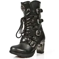 New rock Bottes à lacets 'M-TR003-S1' noir
